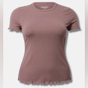 Torrid Super Soft Knit Ribbed Tee w/Lettuce Hems **FINAL PRICE**